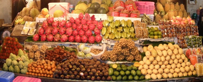fruchtauswahl auf dem Markt
